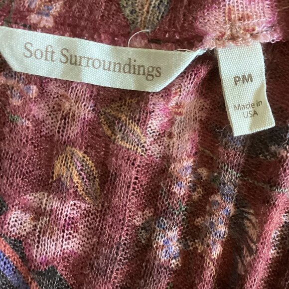 Soft Surroundings Ribbed Knit Floral Swing Tunic Top Sz PM 112E - Picture 7 of 8